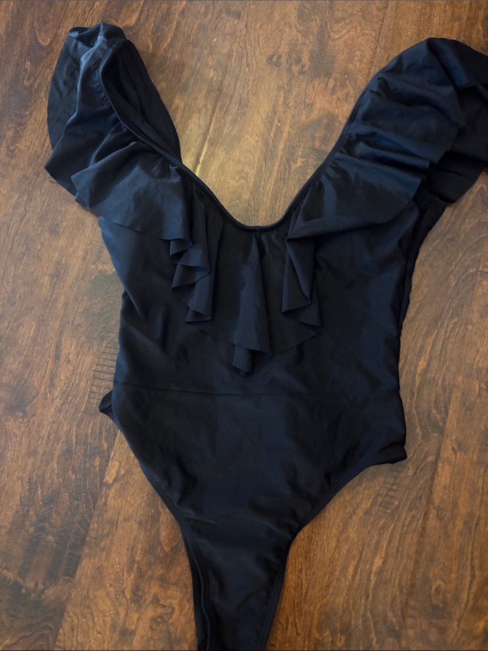 Black Swim with Ruffle